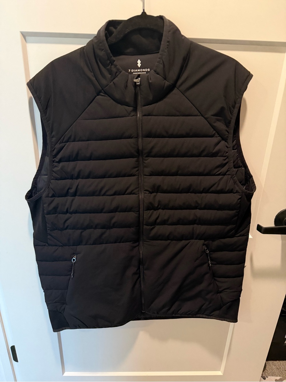 7 Diamonds Atlas Performance Puffer Vest Black Full Zip Stretch Insulated XL